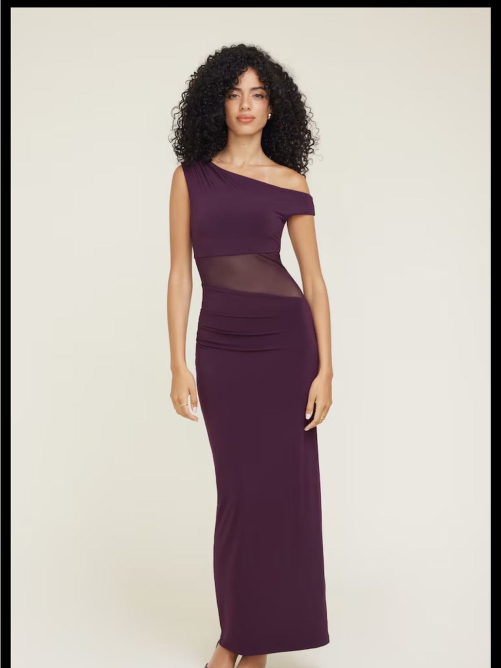 Dynamite Sheer Sculpt Maxi Dress size Small in Plum